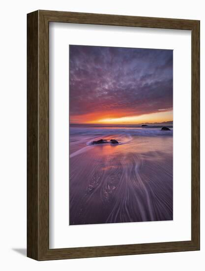 Moving Moody Sunset Seascape, Marshall Beach, San Francisco-Vincent James-Framed Photographic Print
