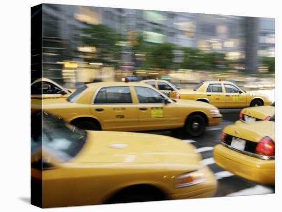 Moving New York Taxis, Manhattan, New York, United States of America, North America-Purcell-Holmes-Stretched Canvas