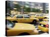 Moving New York Taxis, Manhattan, New York, United States of America, North America-Purcell-Holmes-Stretched Canvas