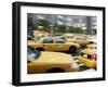 Moving New York Taxis, Manhattan, New York, United States of America, North America-Purcell-Holmes-Framed Photographic Print