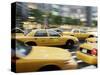 Moving New York Taxis, Manhattan, New York, United States of America, North America-Purcell-Holmes-Stretched Canvas