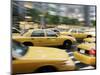 Moving New York Taxis, Manhattan, New York, United States of America, North America-Purcell-Holmes-Mounted Photographic Print