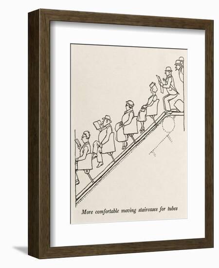 Moving Staircase-William Heath Robinson-Framed Art Print