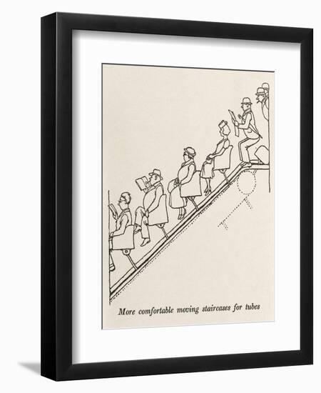 Moving Staircase-William Heath Robinson-Framed Art Print