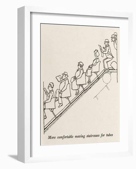 Moving Staircase-William Heath Robinson-Framed Art Print