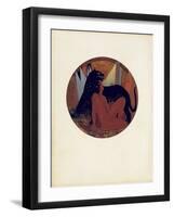 Mowgli and Bagheera, Illustration from 'The Jungle Book' by Rudyard Kipling, Coloured by Jean…-Francois-Louis Schmied-Framed Giclee Print