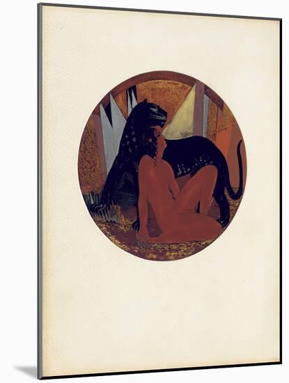 Mowgli and Bagheera, Illustration from 'The Jungle Book' by Rudyard Kipling, Coloured by Jean…-Francois-Louis Schmied-Mounted Giclee Print