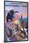 Moyie Springs, Idaho - Bear Hunter with Dogs-Lantern Press-Mounted Art Print