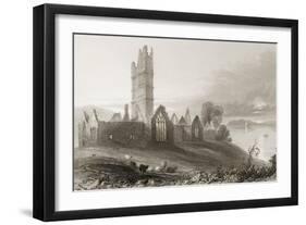 Moyne Abbey, County Mayo, Ireland, from 'scenery and Antiquities of Ireland' by George Virtue,…-William Henry Bartlett-Framed Giclee Print