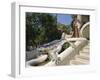 Mozaic Lizard Sculpture by Gaudi, Guell Park, Barcelona, Catalonia, Spain, Europe-Ken Gillham-Framed Photographic Print