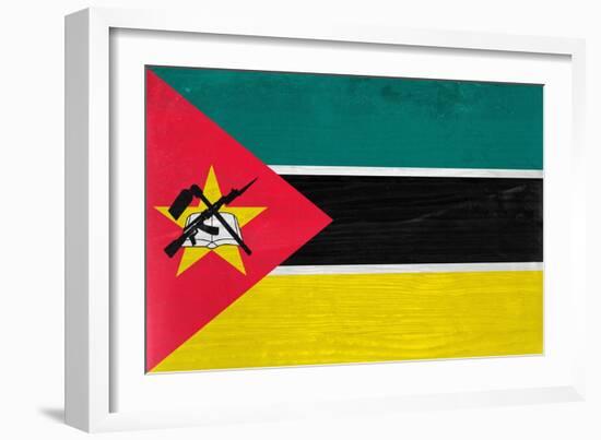 Mozambique Flag Design with Wood Patterning - Flags of the World Series-Philippe Hugonnard-Framed Art Print