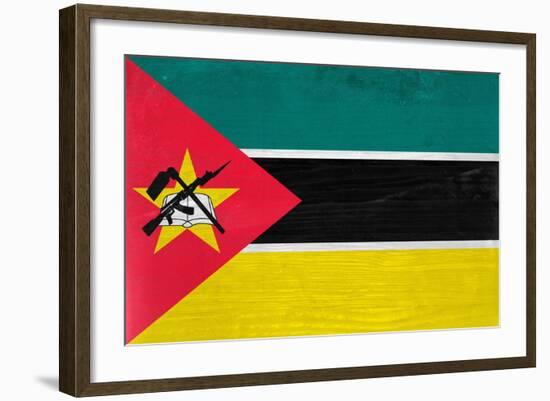 Mozambique Flag Design with Wood Patterning - Flags of the World Series-Philippe Hugonnard-Framed Art Print