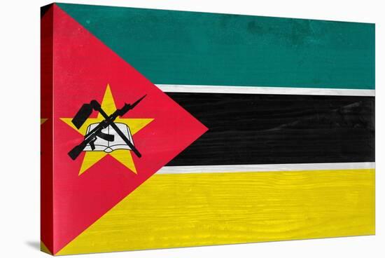 Mozambique Flag Design with Wood Patterning - Flags of the World Series-Philippe Hugonnard-Stretched Canvas