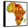 Mozambique on Actual Map of Africa-michal812-Framed Stretched Canvas