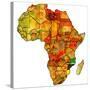 Mozambique on Actual Map of Africa-michal812-Stretched Canvas
