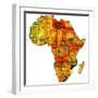 Mozambique on Actual Map of Africa-michal812-Framed Premium Giclee Print