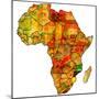 Mozambique on Actual Map of Africa-michal812-Mounted Premium Giclee Print