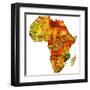 Mozambique on Actual Map of Africa-michal812-Framed Art Print