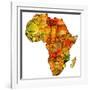 Mozambique on Actual Map of Africa-michal812-Framed Art Print