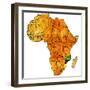 Mozambique on Actual Map of Africa-michal812-Framed Premium Giclee Print