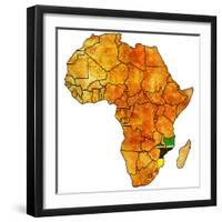 Mozambique on Actual Map of Africa-michal812-Framed Premium Giclee Print