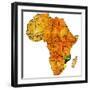 Mozambique on Actual Map of Africa-michal812-Framed Premium Giclee Print