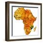 Mozambique on Actual Map of Africa-michal812-Framed Art Print