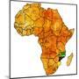 Mozambique on Actual Map of Africa-michal812-Mounted Art Print