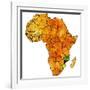 Mozambique on Actual Map of Africa-michal812-Framed Art Print