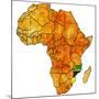 Mozambique on Actual Map of Africa-michal812-Mounted Art Print