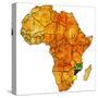 Mozambique on Actual Map of Africa-michal812-Stretched Canvas