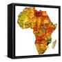 Mozambique on Actual Map of Africa-michal812-Framed Stretched Canvas