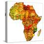Mozambique on Actual Map of Africa-michal812-Stretched Canvas