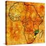 Mozambique on Actual Map of Africa-michal812-Stretched Canvas