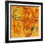 Mozambique on Actual Map of Africa-michal812-Framed Art Print