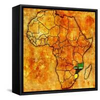 Mozambique on Actual Map of Africa-michal812-Framed Stretched Canvas