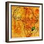 Mozambique on Actual Map of Africa-michal812-Framed Art Print