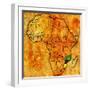 Mozambique on Actual Map of Africa-michal812-Framed Art Print