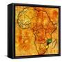 Mozambique on Actual Map of Africa-michal812-Framed Stretched Canvas