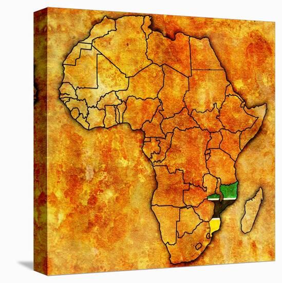 Mozambique on Actual Map of Africa-michal812-Stretched Canvas