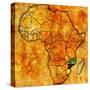 Mozambique on Actual Map of Africa-michal812-Stretched Canvas