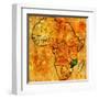 Mozambique on Actual Map of Africa-michal812-Framed Art Print