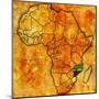 Mozambique on Actual Map of Africa-michal812-Mounted Art Print