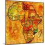 Mozambique on Actual Map of Africa-michal812-Mounted Art Print