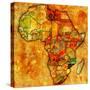 Mozambique on Actual Map of Africa-michal812-Stretched Canvas