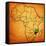 Mozambique on Actual Map of Africa-michal812-Framed Stretched Canvas