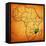 Mozambique on Actual Map of Africa-michal812-Framed Stretched Canvas