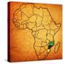 Mozambique on Actual Map of Africa-michal812-Stretched Canvas