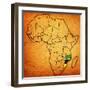 Mozambique on Actual Map of Africa-michal812-Framed Art Print