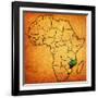 Mozambique on Actual Map of Africa-michal812-Framed Art Print